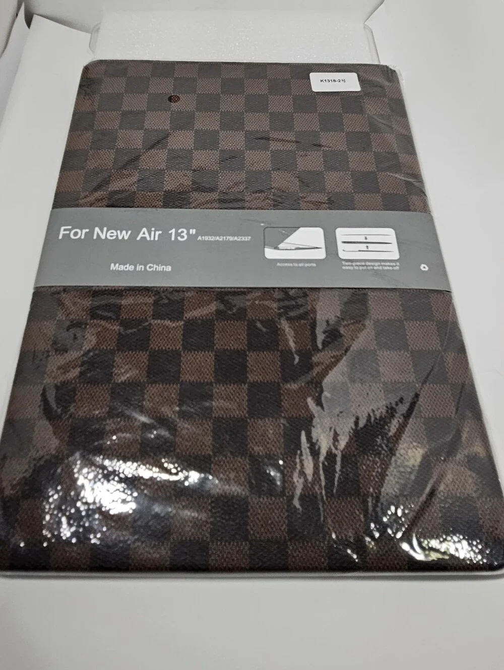 Brown Checkered MacBook Air 13 Case A2337 A2179